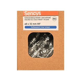 Sencys Plug Voor Gipsplaat Staal - Diam. 8x32mm - 40 Stuks
