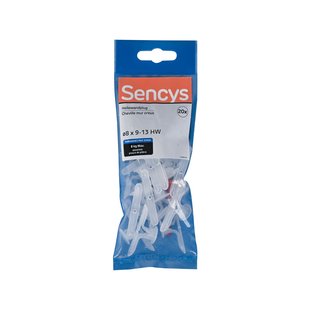 Sencys Plug Voor Holle Wand Nylon - Diam. 8x25mm - 20 Stuks