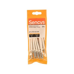 Sencys Slagplug Nylon - Diam. 5x50mm - 20 Stuks