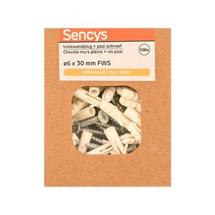 Sencys Plug Voor Beton Nylon - Diam. 6x30mm - 100 Stuks