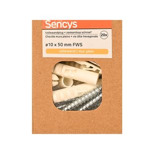 Sencys Plug Voor Beton Nylon - Diam. 10x50mm - 20 Stuks