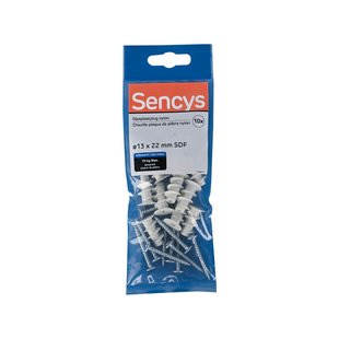 Sencys Plug Voor Gipsplaat Nylon - Diam. 13x22mm - 10 Stuks