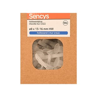 Sencys Plug Voor Gipsplaat Nylon - Diam. 8x25mm - 50 Stuks