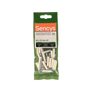 Sencys Universele Plug Nylon - Diam. 5x25mm - 20 Stuks