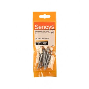 Sencys Plug Voor Beton Nylon - Diam. 8x40mm - 10 Stuks