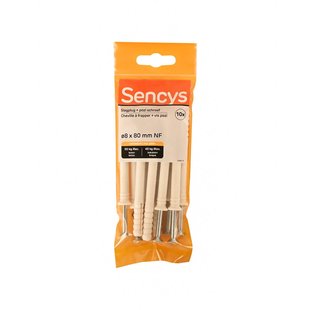 Sencys Nagelplug Nylon - Diam. 8x80mm - 10 Stuks