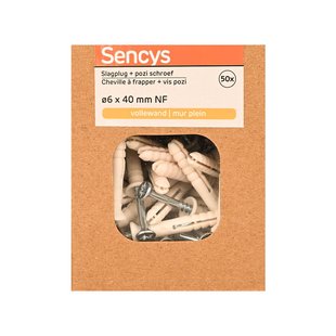 Sencys Slagplug Nylon - Diam. 6x40mm - 50 Stuks