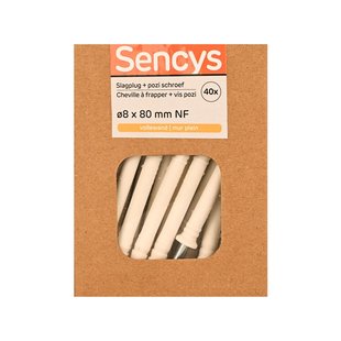 Sencys Slagplug Nylon - Diam. 8x80mm - 40 Stuks