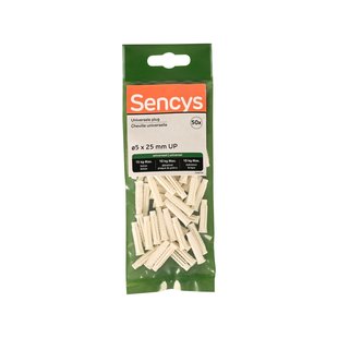 Sencys Universele Plug Nylon - Diam. 5x25mm - 50 Stuks