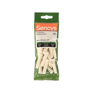 Sencys Universele Plug Nylon - Diam. 8x40mm - 20 Stuks
