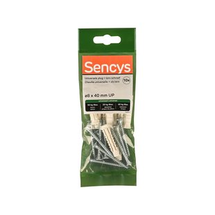 Sencys Universele Plug Nylon - Diam. 8x40mm - 10 Stuks