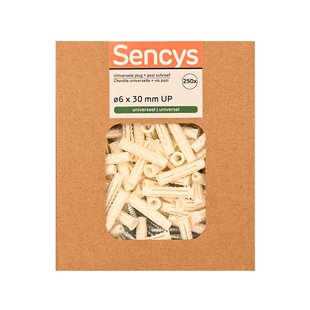 Sencys Universele Plug Nylon - Diam. 6x30mm - 250 Stuks