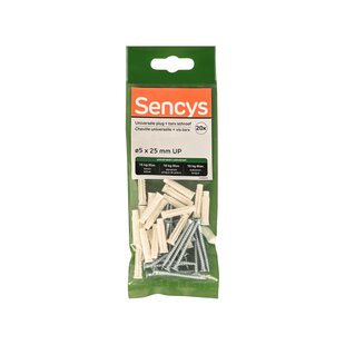 Sencys Universele Plug Nylon - Diam. 5x25mm - 20 Stuks