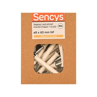 Sencys Slagplug Nylon - Diam. 8x60mm - 40 Stuks
