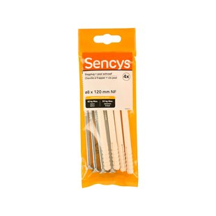 Sencys Slagplug Nylon - Diam. 8x120mm - 4 Stuks