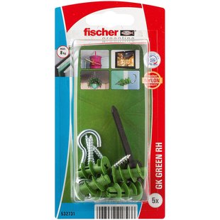Fischer Plug Voor Gipsplaat Gk Green Kunststof - Diam. 20mm - 5 Stuks