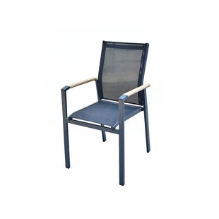 Central Park Tuinstoel Lorenzo - Stapelbaar - Aluminium - Zwart