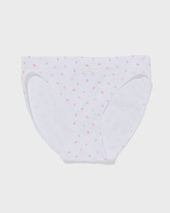 HEMA Damesslip naadloos rib bloemen wit (wit)