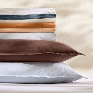 Plat laken in gewassen perkal katoen, Sabbal