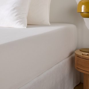 Hoeslaken in katoen/gewassen linnen, omslag 30 cm, Marnie