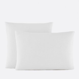 Effen kussensloop in katoen/gewassen linnen, Marnie