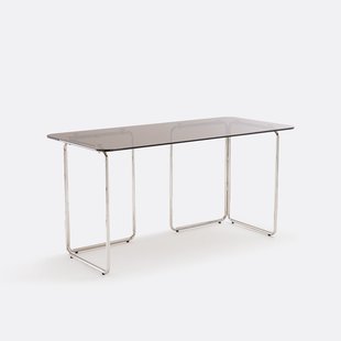 Bureau van glas en verchroomd staal Socer