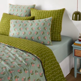 Dekbedovertrek in gewassen katoen, bloemenprint, INA