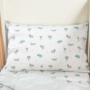 Kussensloop voor kinderen, biologisch katoen, dierenprint, SAVANE