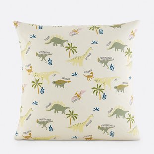Kussensloop voor kinderen, biologisch katoen, dinosaurusopdruk, ALNIS