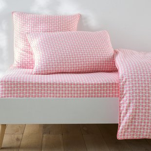 Hoeslaken in gewassen katoen, Vichy fleuris