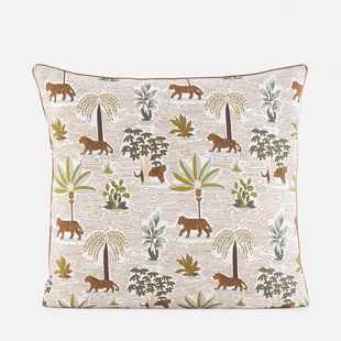 Kussensloop voor kinderen, gewassen katoen, jungleprint, WILA