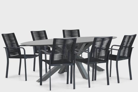 Santika Annisa/Ellisse 240 cm dining tuinset 7-delig
