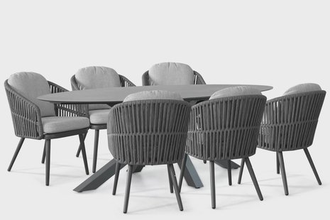 Santika Marani/Ellisse 240x107 cm dining tuinset 7-delig