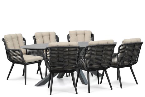 Coco Custa/Ellisse 240x107 cm dining tuinset 7-delig