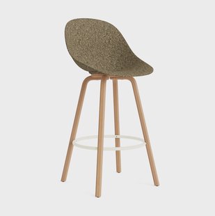 Normann Copenhagen Mat Bar Chair barkruk 75 cm Seaweed-beech-cream steel