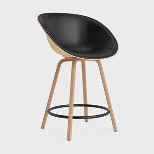 Normann Copenhagen Mat Bar Armchair armstoel voorkant gestoffeerd 65 cm Ultra 41599-hemp-beech-black steel
