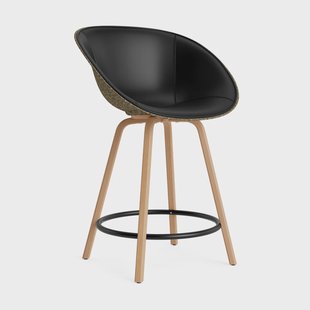 Normann Copenhagen Mat Bar Armchair armstoel voorkant gestoffeerd 65 cm Ultra 41599-seaweed-beech-black steel