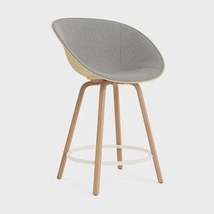 Normann Copenhagen Mat Bar Armchair armstoel voorkant gestoffeerd 65 cm Remix 133-hemp-beech-cream steel
