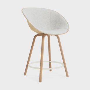 Normann Copenhagen Mat Bar Armchair armstoel voorkant gestoffeerd 65 cm Hallingdal 110-hemp-beech-cream steel