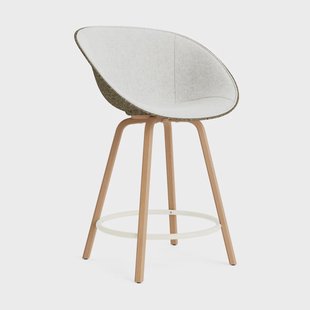 Normann Copenhagen Mat Bar Armchair armstoel voorkant gestoffeerd 65 cm Hallingdal 110-seaweed-beech-cream steel