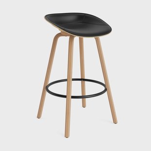 Normann Copenhagen Mat Barstool barkruk voorkant gestoffeerd 75 cm Ultra 41599-hemp-beech-black steel