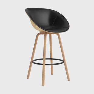 Normann Copenhagen Mat Bar Armchair armstoel voorkant gestoffeerd 75 cm Ultra 41599-hemp-beech-black steel