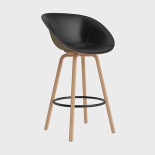 Normann Copenhagen Mat Bar Armchair armstoel voorkant gestoffeerd 75 cm Ultra 41599-seaweed-beech-black steel