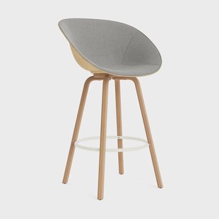 Normann Copenhagen Mat Bar Armchair armstoel voorkant gestoffeerd 75 cm Remix 133-hemp-beech-cream steel