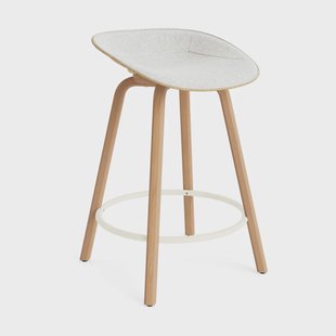 Normann Copenhagen Mat Barstool barkruk voorkant gestoffeerd 65 cm Hallingdal 110-hemp-beech-cream steel