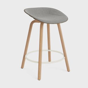 Normann Copenhagen Mat Barstool barkruk voorkant gestoffeerd 65 cm Remix 133-seaweed-beech-cream steel