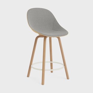 Normann Copenhagen Mat Bar Chair barkruk voorkant gestoffeerd 65 cm Remix 133-hemp-beech-cream steel