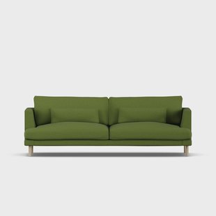 1898 Bredhult sofa Luiza Green 3975-witgeoliede eiken, 3-zits