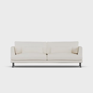 1898 Bredhult sofa Jump Off White 1954-zwart staal, 3-zits