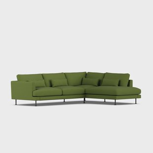 1898 Bredhult sofa Luiza Green 3975-zwart staal, 3-zits A1